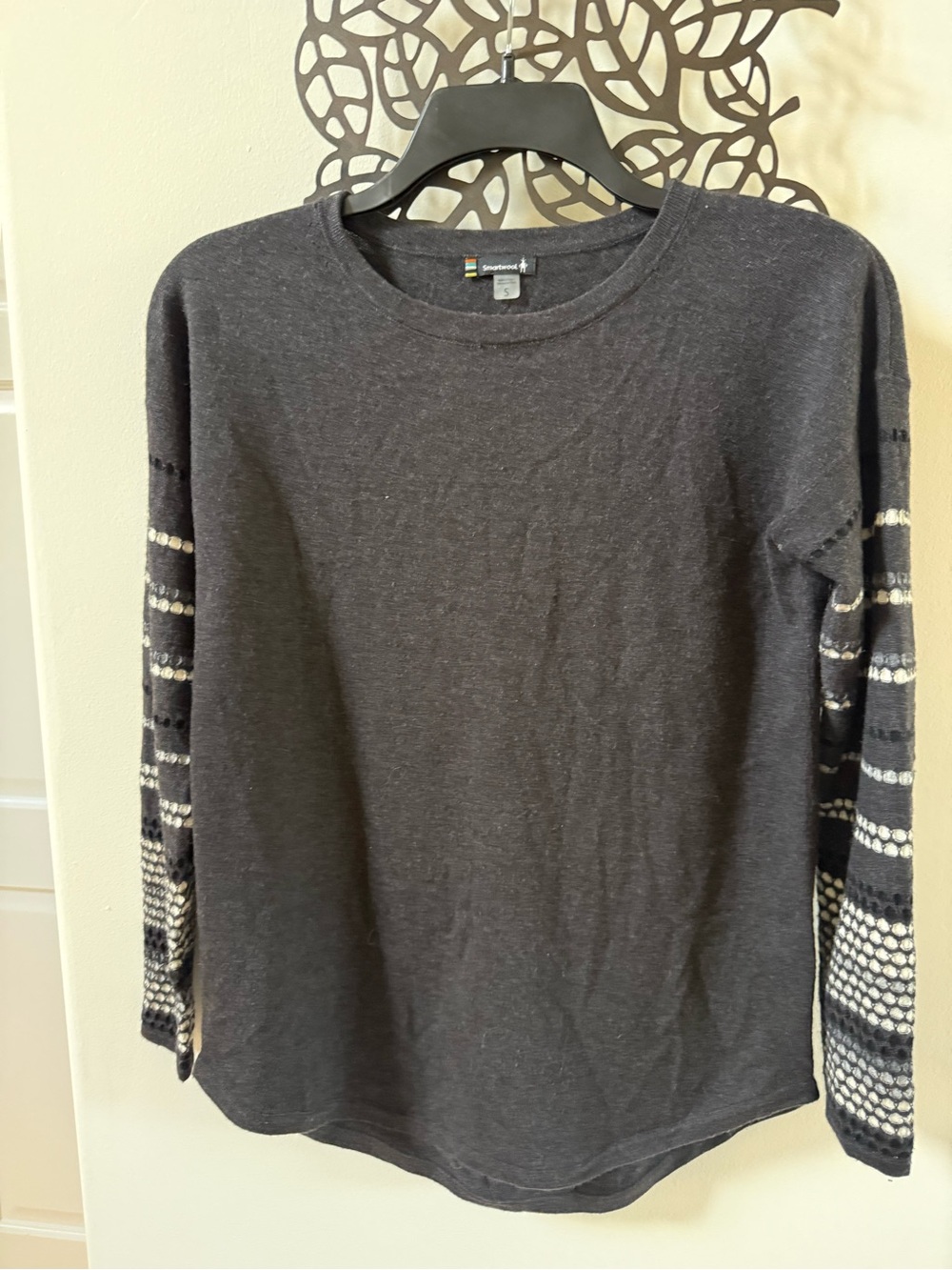 Smartwool Shadow Pine Crew Neck Sweater Charcoal Gray S - Picture 4 of 10